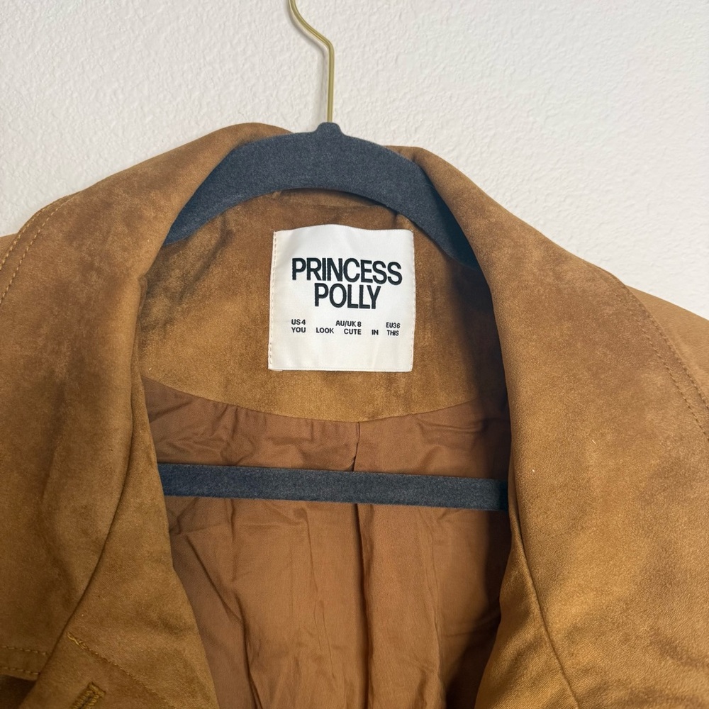 NWOT - PRINCESS POLLY - Ristretto Faux Suede Bomber Jacket - Picture 6 of 9